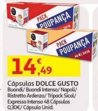 Auchan Cápsulas dolce gusto promoção