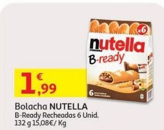 Auchan Bolacha nutella:b-ready recheadas 6 un 132g promoção