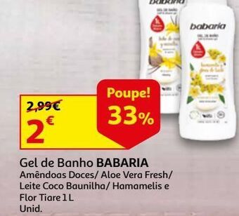 Auchan Gel de banho babaria promoção
