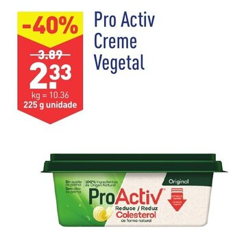 ALDI Pro Activ Creme Vegetal 225g promoção