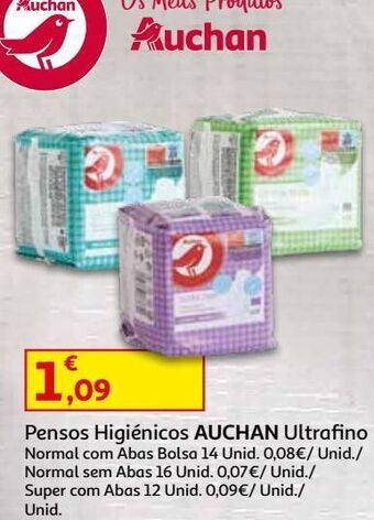 Auchan Pensos higiénicos ultra auchan promoção