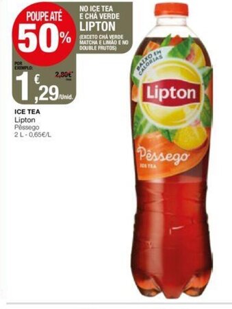 Intermarché Ice Tea Lipton Pêssego 2L promoção
