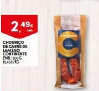 Continente Chourico de Carne de Lamego Continente 200g promoção