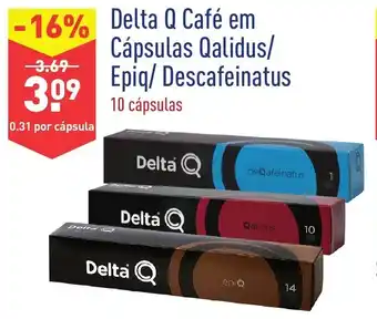 ALDI Delta Q Café em Cápsulas Qalidus/Epiq Deqafeinatus 10 Cápsulas promoção