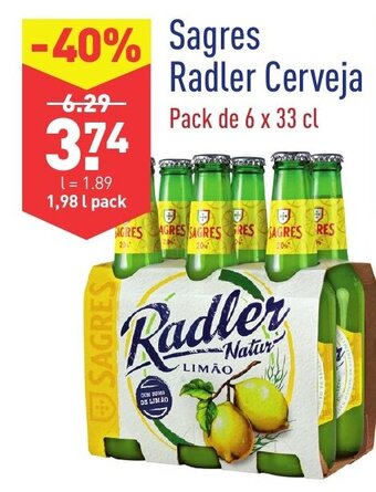 ALDI Sagres Radler Cerveja 6x33cl promoção