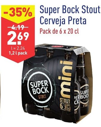 ALDI Super Bock Stout Cerveja Preta 6x20cl promoção