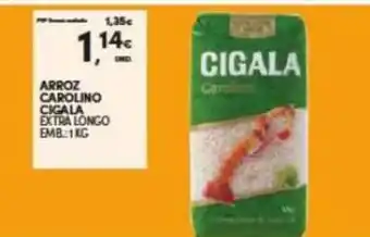 Continente Arroz Carolino Cigala 1kg promoção