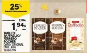 Continente Tablete Raffaello/ Ferrero Rocher 90g promoção