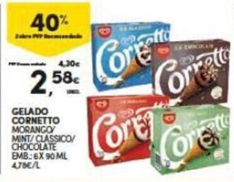 Continente Gelado Cornetto promoção