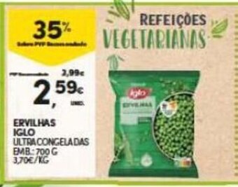 Continente Ervilhas Iglo 700g promoção