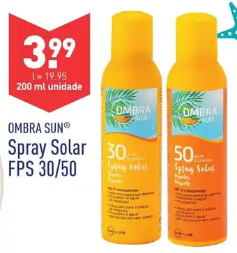ALDI Ombra Sun Spray Solar FPS 30/50 200ml promoção