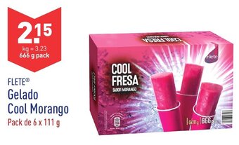 ALDI Flete Gelado Cool Morango 6x111g promoção