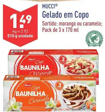 ALDI Mucci Gelado em Copo 510g promoção
