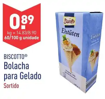 ALDI Biscotto Bolacha para Gelado 60/100g promoção