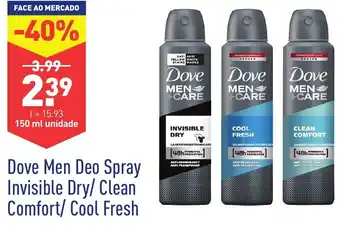 Dove Men Deo Spray Invisible Dry/Clean Comfort/Cool Fresh 150ml