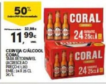 Continente Cerveja c/ Alcool Coral 24x25cl promoção