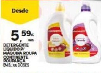 Continente Detergente Liquido p/ maquina roupa continente Poupanca promoção
