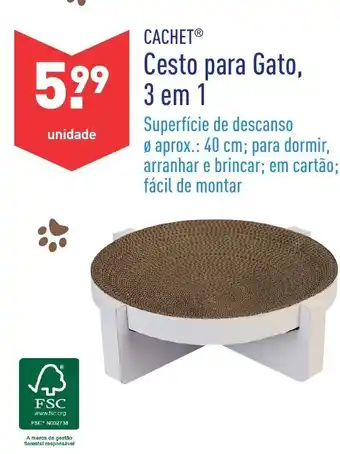 ALDI Cachet Cesto para Gato, 3 em 1 40cm promoção