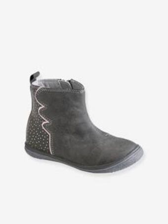 Vertbaudet Botas em pele, para menina, coleção autonomia - cinzento... promoção