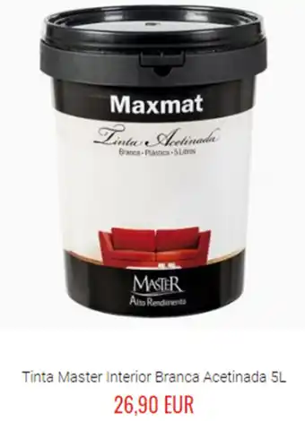 Maxmat Tinta Master Interior Branca Acetinada 5L promoção