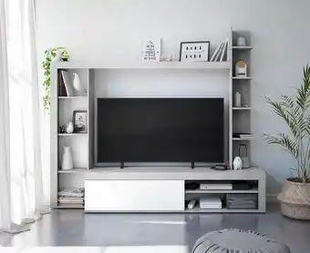 Conforama Artic compacto tv cimento/branco mate promoção