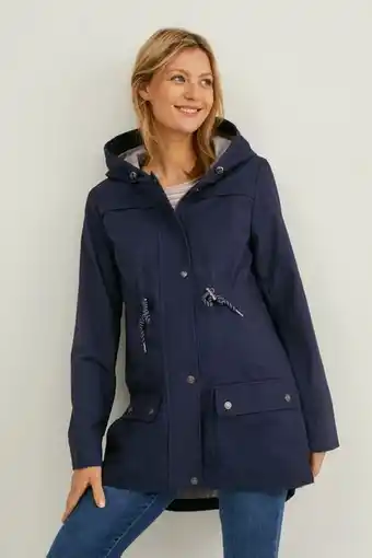 Maternity technical parka with hood and baby pouch