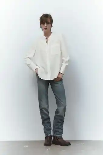 ZARA Camisa fluida com bolso promoção