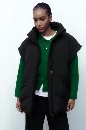 ZARA Colete acolchoado oversize water and wind protection promoção