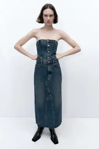 ZARA Vestido denim trf promoção
