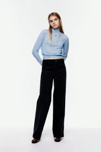 ZARA Sweater de malha com beading promoção