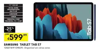 Radio Popular Samsung Tablet TAB S7 promoção