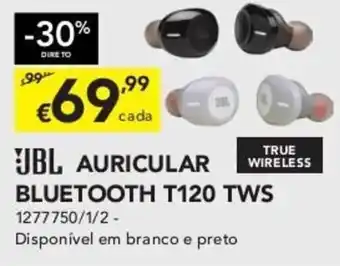 Radio Popular JBL Auricular Bluetooth T120 TWS 1277750/1/2 promoção