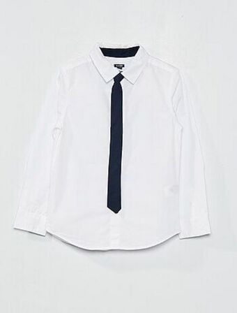 Kiabi Conjunto camisa de algodão + gravata promoção