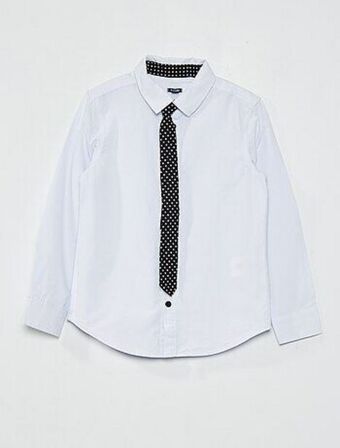 Kiabi Conjunto camisa de algodão + gravata promoção