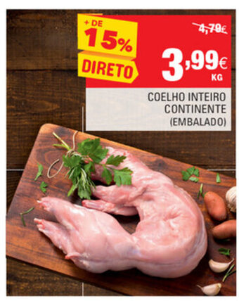 Continente Coelho Inteiro Continente promoção