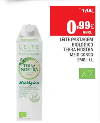 Continente Leite Pastagem Biológico Terra Nostra Meio Gordo 1L promoção