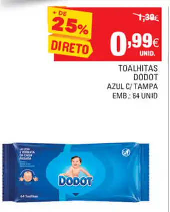 Continente Toalhitas Dodot Azul C/ Tampa 64 Unid promoção