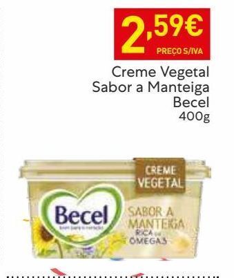 Recheio Margarina vegetal becel promoção