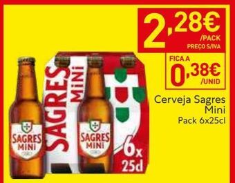 Recheio Cerveja sagres mini promoção