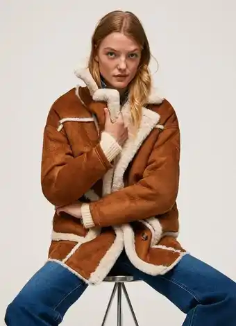Pepe Jeans Casaco estilo shearling althea promoção