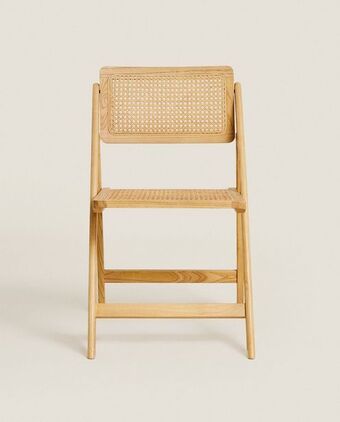 ZARA HOME Cadeira dobrável madeira e ratã promoção