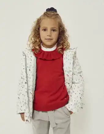 Zippy Casaco floral acolchoado para menina, branco promoção