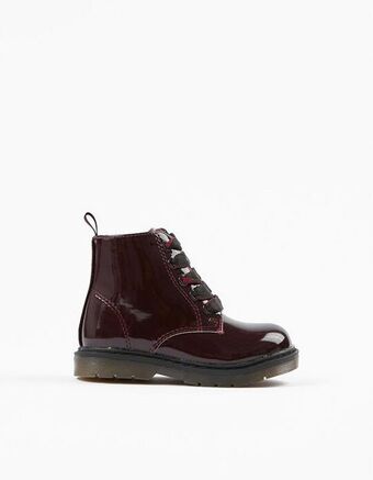 Zippy Botas de verniz para bebé menina, bordô promoção