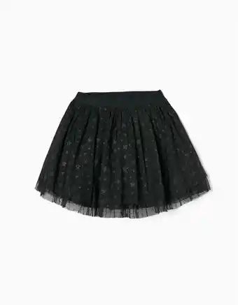 Saia tutu de tule com estrelas para menina, preto
