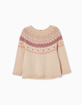 Zippy Camisola de malha com jacquard para menina, rosa claro promoção