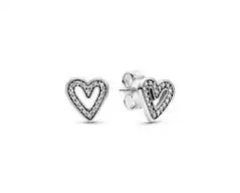 Pandora Brincos sparkling freehand heart promoção