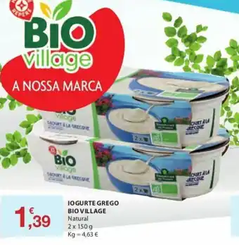 E.Leclerc Iogurte Grego Bio Village 2x150g promoção