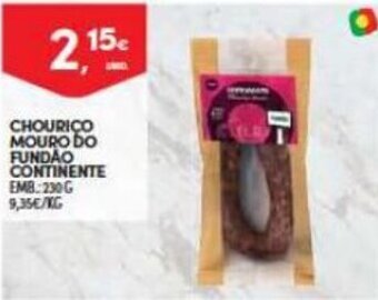 Continente Chourico Mouro do Fundao Continente 230g promoção