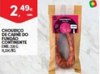 Continente Chourico de Carne do Fundao Continente 220g promoção