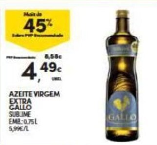 Continente Azeite Virgem Extra Gallo 0.75L promoção